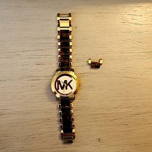Authentic Gold and Tortoiseshell Michael Kors Watch MK4286